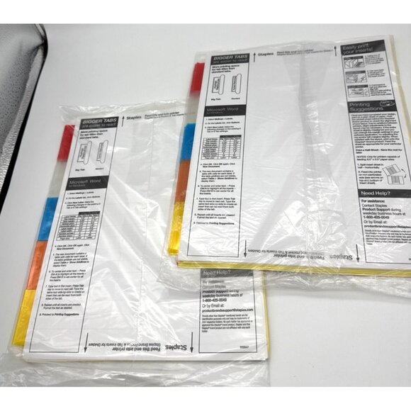Staples Big Tab Blank Paper Dividers 5-Tab Clear 4/Pack (13515) lot of 2 - Picture 3 of 5